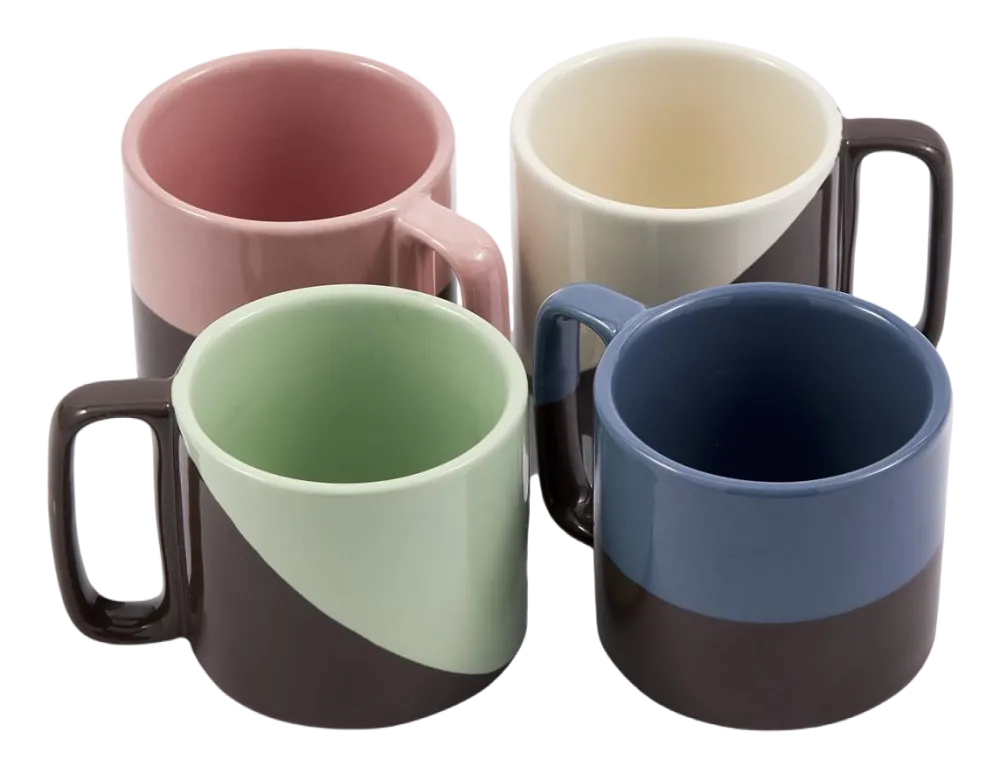 POLSPOTTEN Mok Stacking Dark Grey (Set van 4) Hot