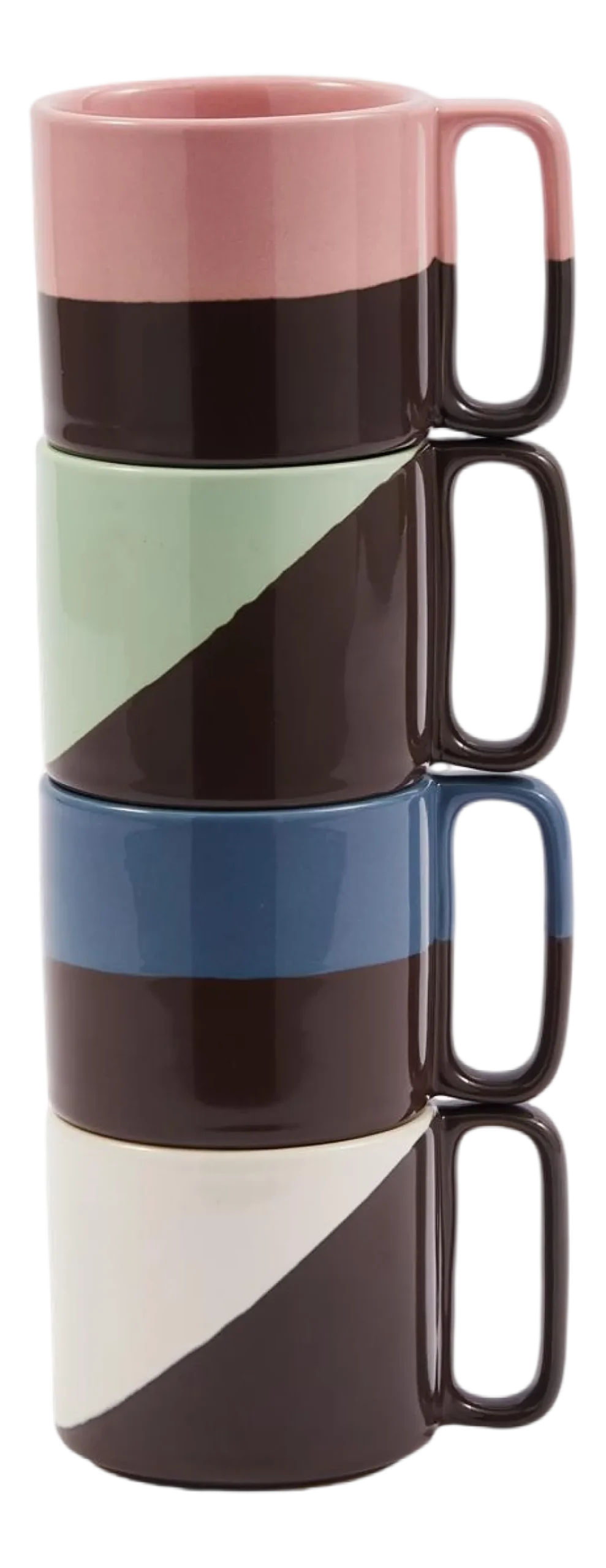 POLSPOTTEN Mok Stacking Dark Grey (Set van 4) Hot