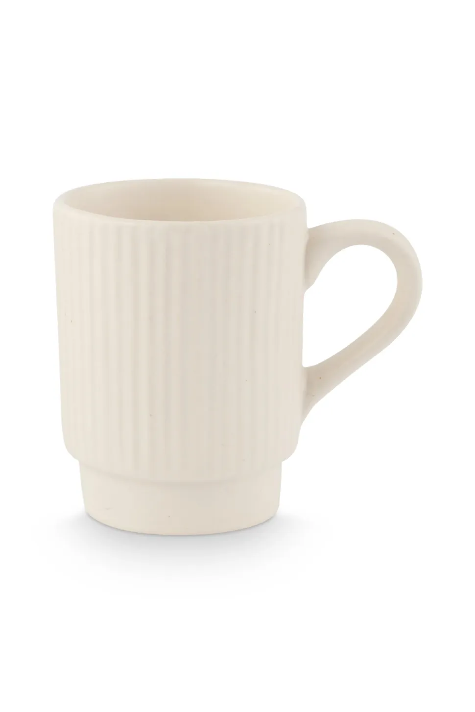 Mok vtwonen Mugs With Ear Ceramic Offwhite (Set van 4)