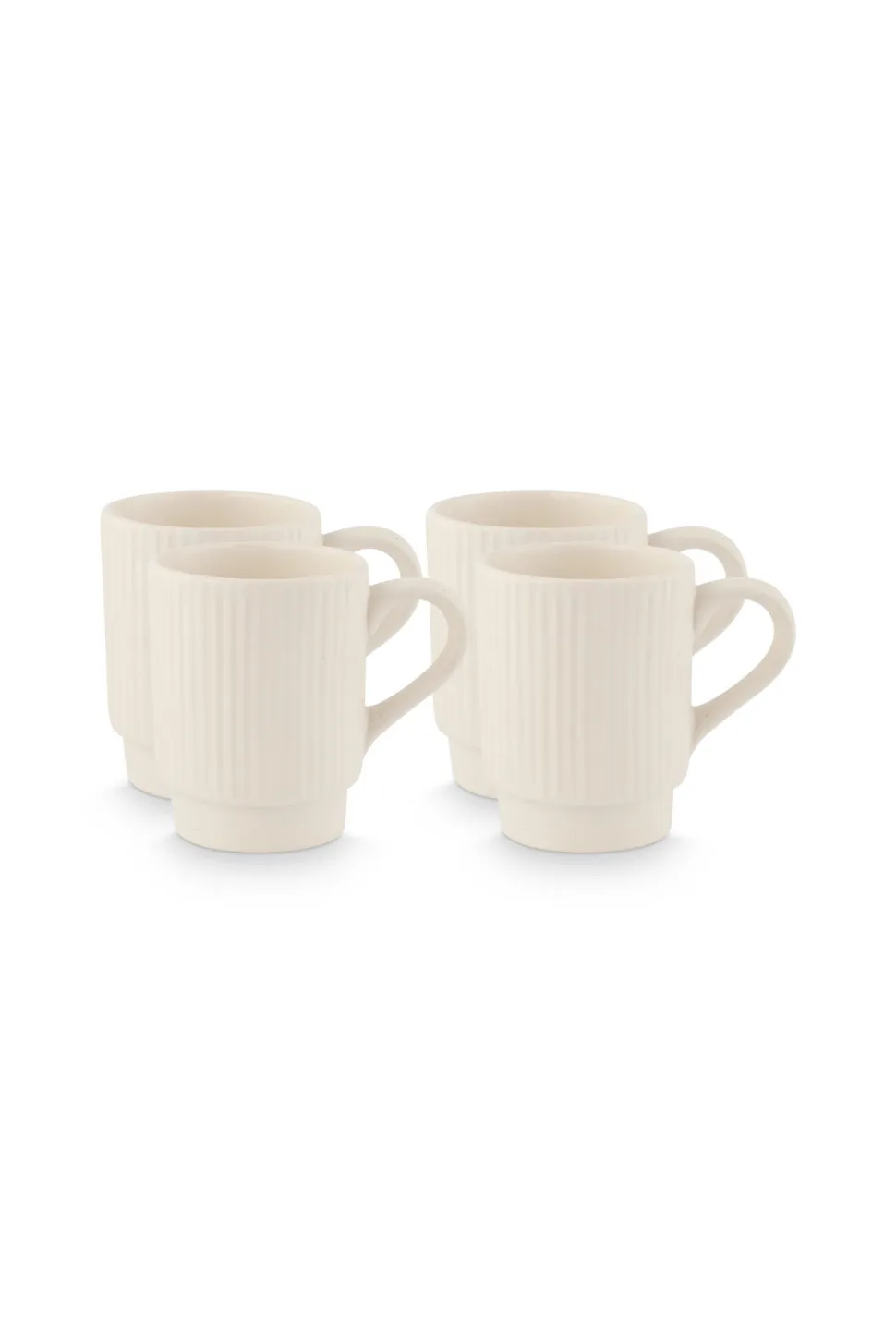 Mok vtwonen Mugs With Ear Ceramic Offwhite (Set van 4)