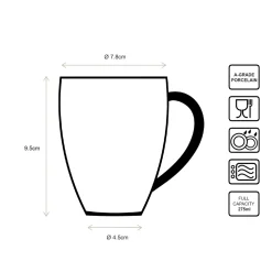 VT Wonen Mok vtwonen Mug With Ear White-Blue Line 275ml (Set van 6) Sale