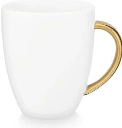 VT Wonen Mok vtwonen With Ear White Gold 250 ml (Set van 2) Best