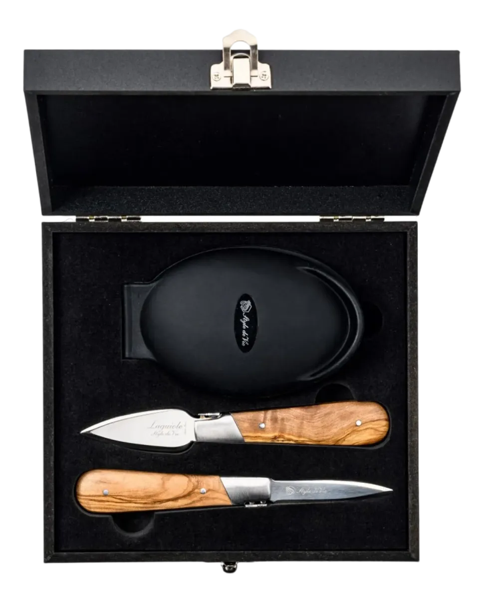 Oestermes Laguiole Style de Vie Luxury Line Olijfhout (3-Delig)