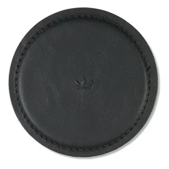 Dutchdeluxes Onderzetter Coaster Split Leather Black (set van 4) Discount