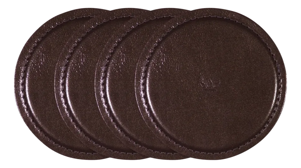 Onderzetter Dutchdeluxes Leather Metaal Brons (Set van 4)