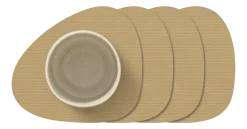 Onderzetter Lind DNA Curve Corduroy Nupo Khaki (Set van 4)