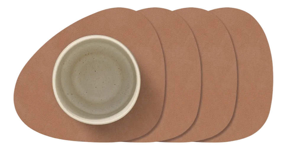 Onderzetter Lind DNA Glass Mat Curve Nupo Old Rose (Set van 4)