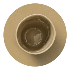Onderzetter Lind DNA Glass Mat Circle Nupo Khaki (Set van 4)