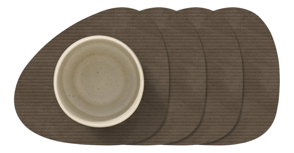 Onderzetter Lind DNA Glass Mat Curve Corduroy Nupo Caviar (Set van 4)