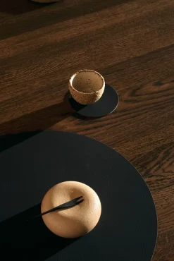 Lind DNA Onderzetter Glass Mat Circle Corduroy Nupo Caviar (Set van 4) Sale