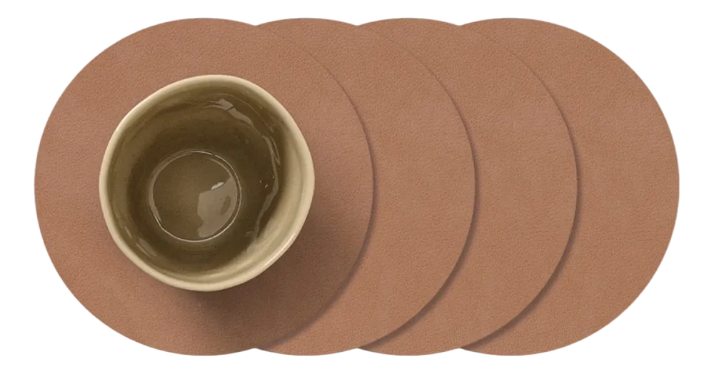 Lind DNA Onderzetter Glass Mat Circle Nupo Old Rose (Set van 4) Sale