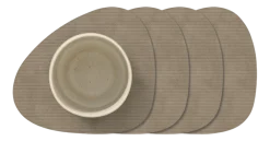 Lind DNA Onderzetter Glass Mat Curve Corduroy Nupo Nomad Grey (Set van 4) Clearance