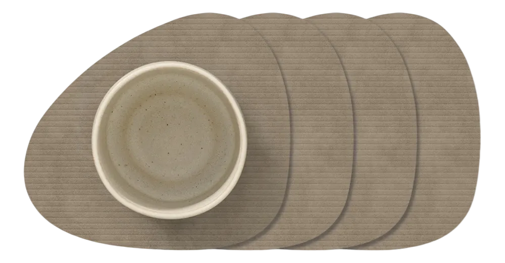 Lind DNA Onderzetter Glass Mat Curve Corduroy Nupo Nomad Grey (Set van 4) Clearance