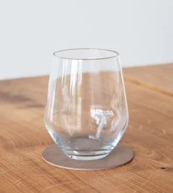 Onderzetter Lind DNA Glass Mat Circle Nupo Brown (Set van 4)