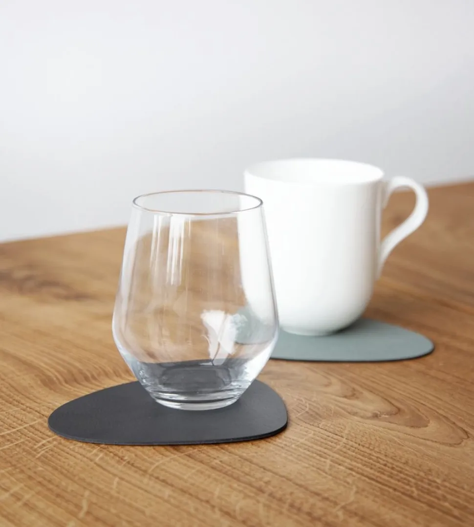 Onderzetter Lind DNA Glass Mat Double Curve Cloud Nupo Anthracite Pastel Green (Set van 4)