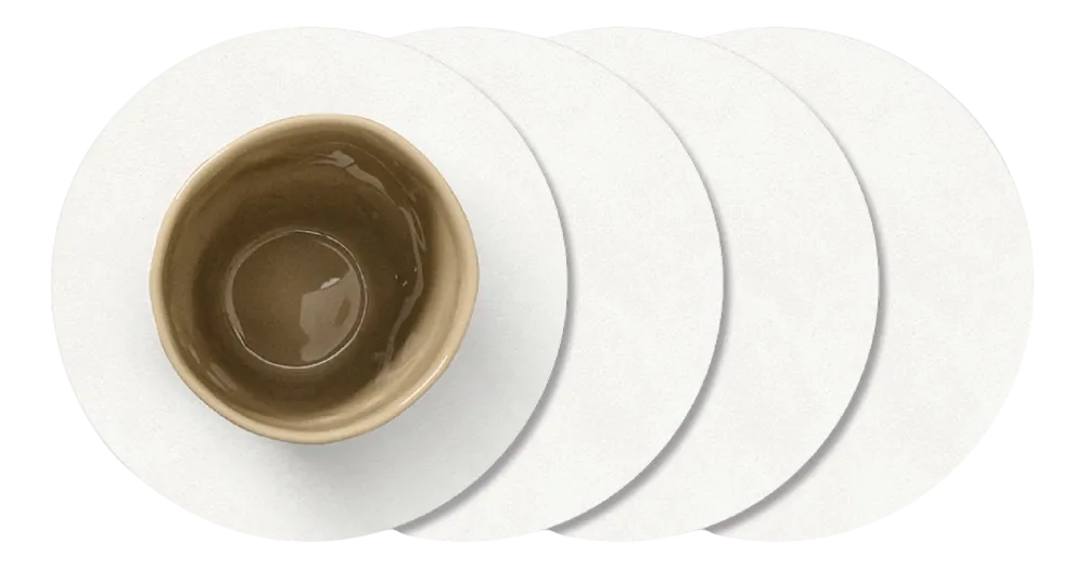 Lind DNA Onderzetter Glass Mat Circle Nupo Pure White (Set van 4) Best