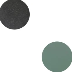 Onderzetter Lind DNA Glass Mat Double Circle Cloud Nupo Anthracite Pastel Green (Set van 4)