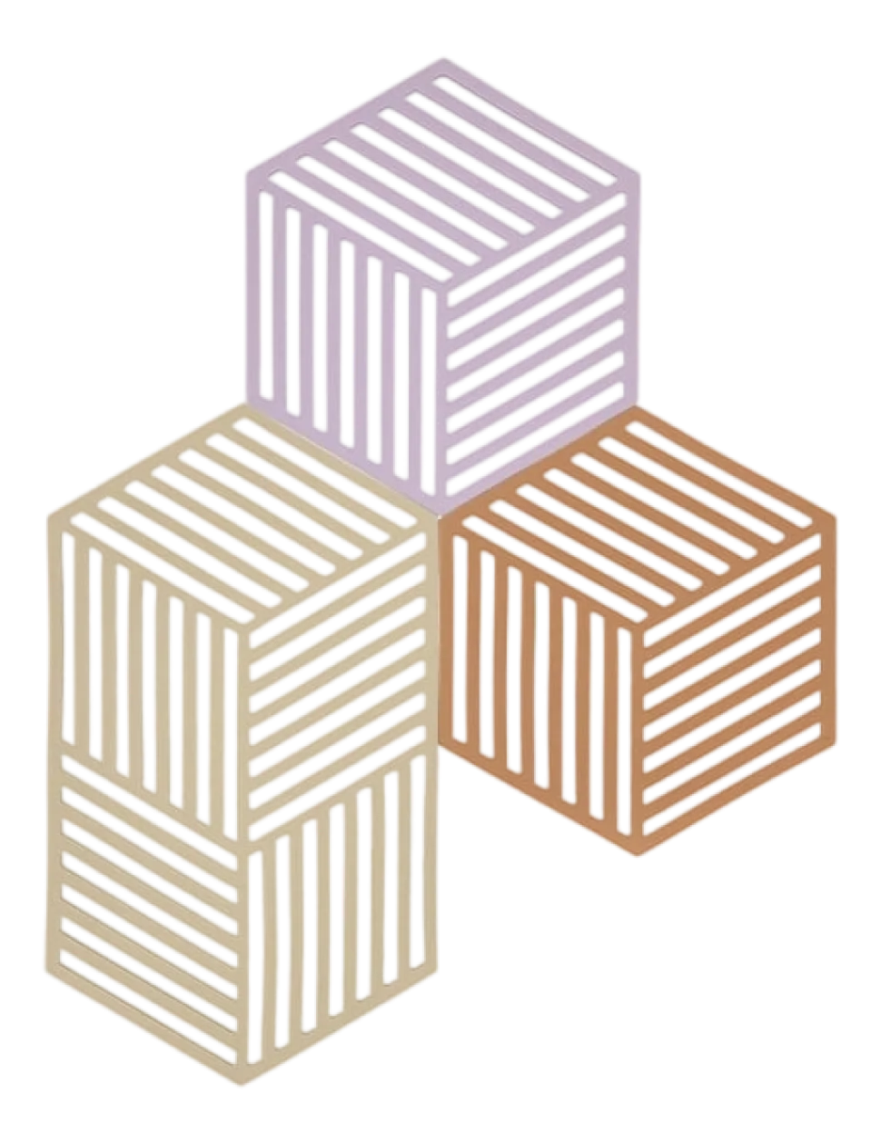 Onderzetter Zone Denmark Hexagon Lupine / Warm Sand / Light Terracotta 16 cm (3-delig)