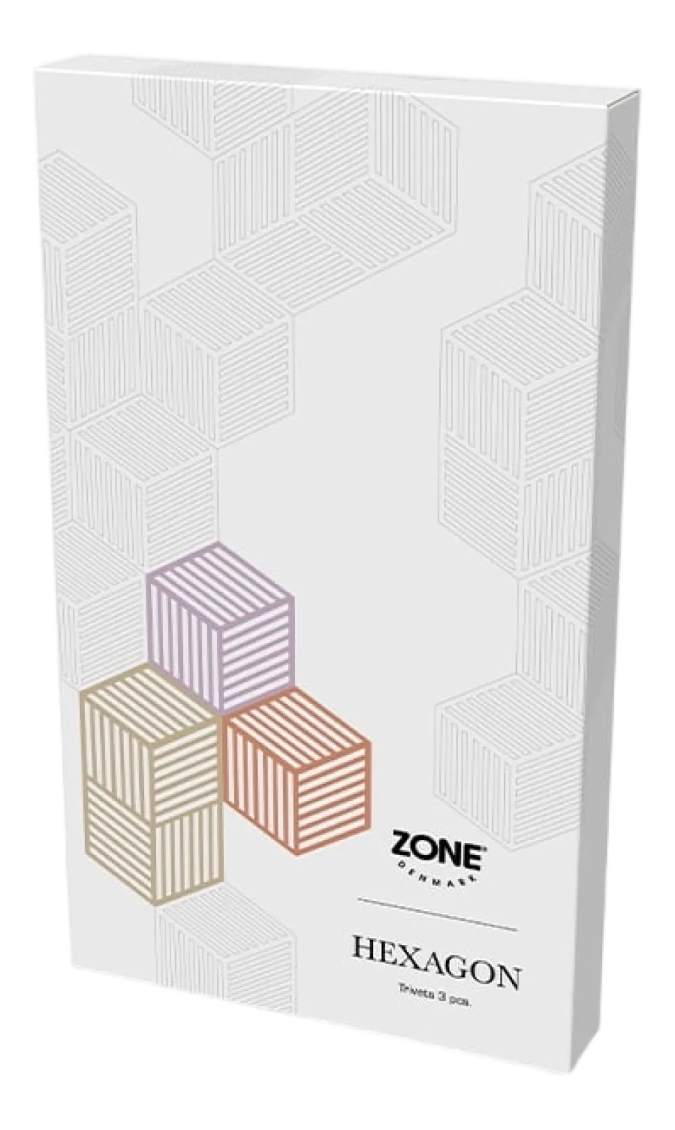 Onderzetter Zone Denmark Hexagon Lupine / Warm Sand / Light Terracotta 16 cm (3-delig)