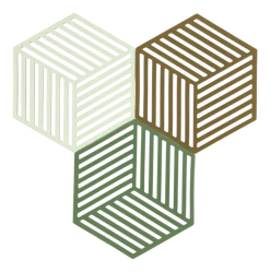 Zone Denmark Onderzetter Hexagon Grass / Mint / Liquorice 16 cm (Set van 3) Outlet