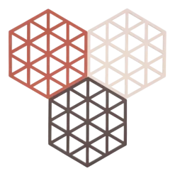 Onderzetter Zone Denmark Triangles Burned Red / Rose / Kalamata 16 cm (Set van 3)