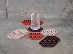 Zone Denmark Onderzetter Triangles Burned Red 16 cm Best