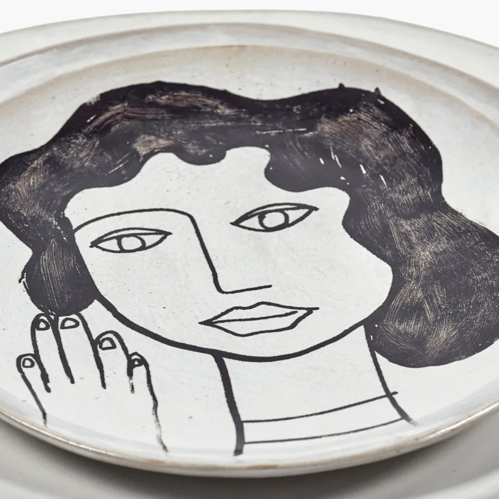 Serax Ontbijtbord La Mère Tableware By Marie Michielssen Off White Black M 20 cm
