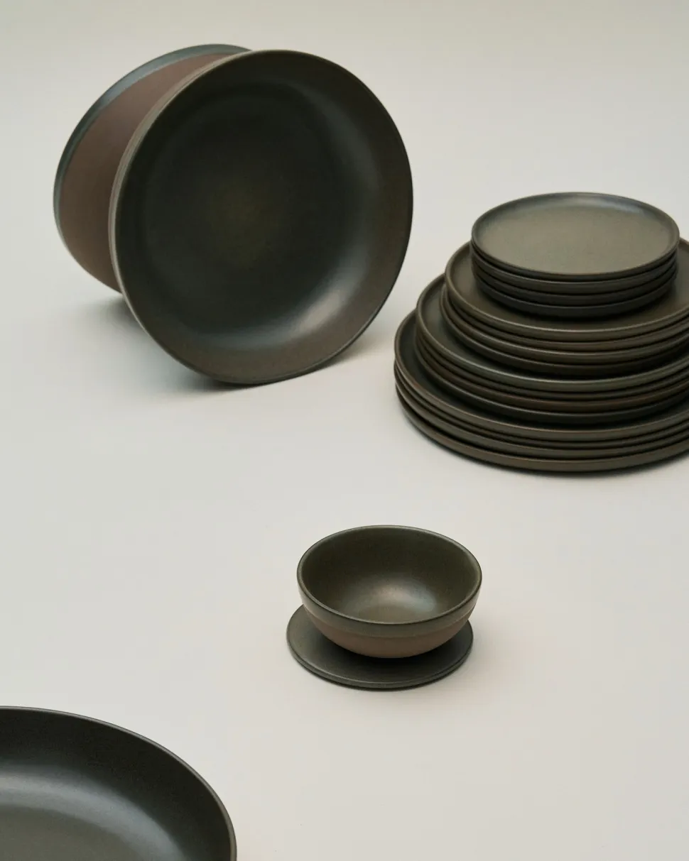 Ontbijtbord Serax Surface Tableware By Sergio Herman Camo Green 21 x 21 x 1,5 cm