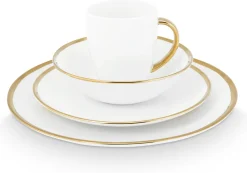 VT Wonen Ontbijtbord vtwonen White Gold 20 cm (Set van 2) Outlet