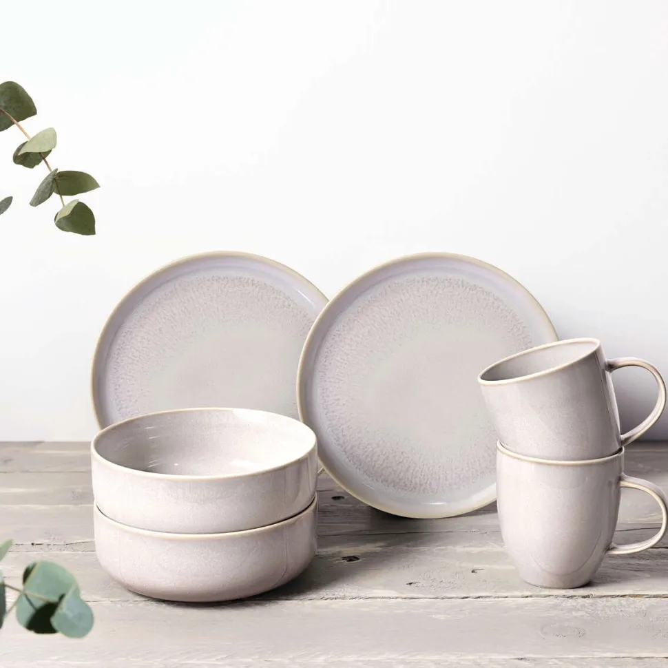 Ontbijtset Villeroy & Boch Crafted Cotton Wit (6-delig)