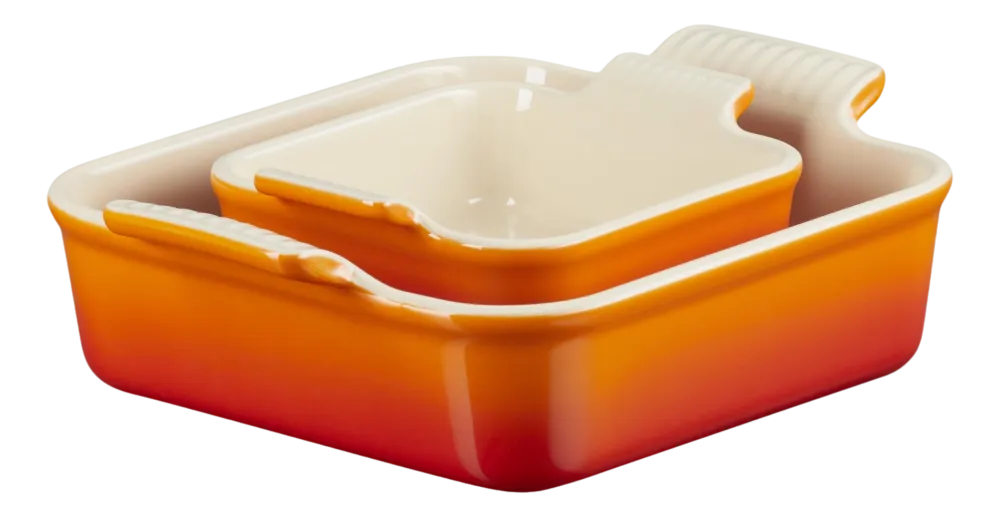 Le Creuset Ovenschaal Vierkant Oranjerood 13 + 20 cm (2-Delig) Online