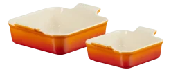 Le Creuset Ovenschaal Vierkant Oranjerood 13 + 20 cm (2-Delig) Online