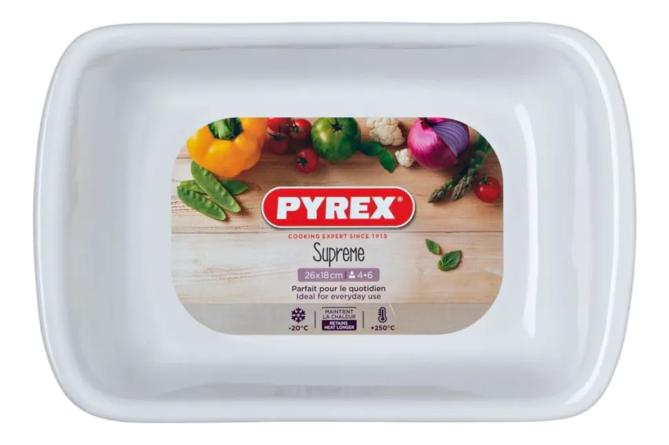 Ovenschaal Pyrex Supreme Rechthoek Wit 2,4 L