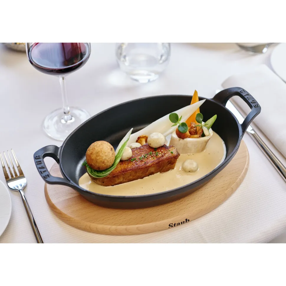 Ovenschaal Staub Stapelbaar Ovaal Zwart 24 cm