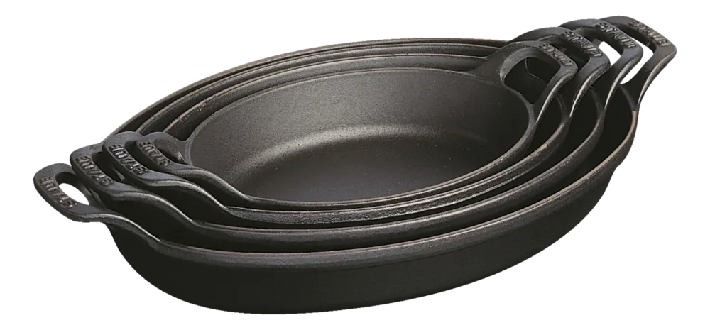 Staub Ovenschaal Stapelbaar Ovaal Zwart Hot