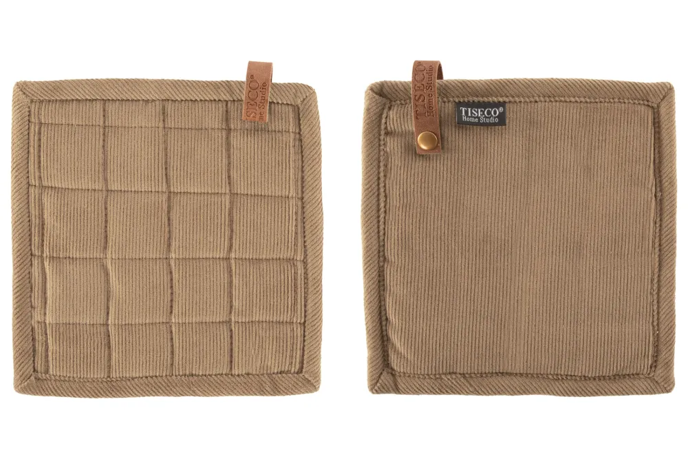 Tiseco Pannenlap Home Studio Velmar Taupe (Set van 2) Best