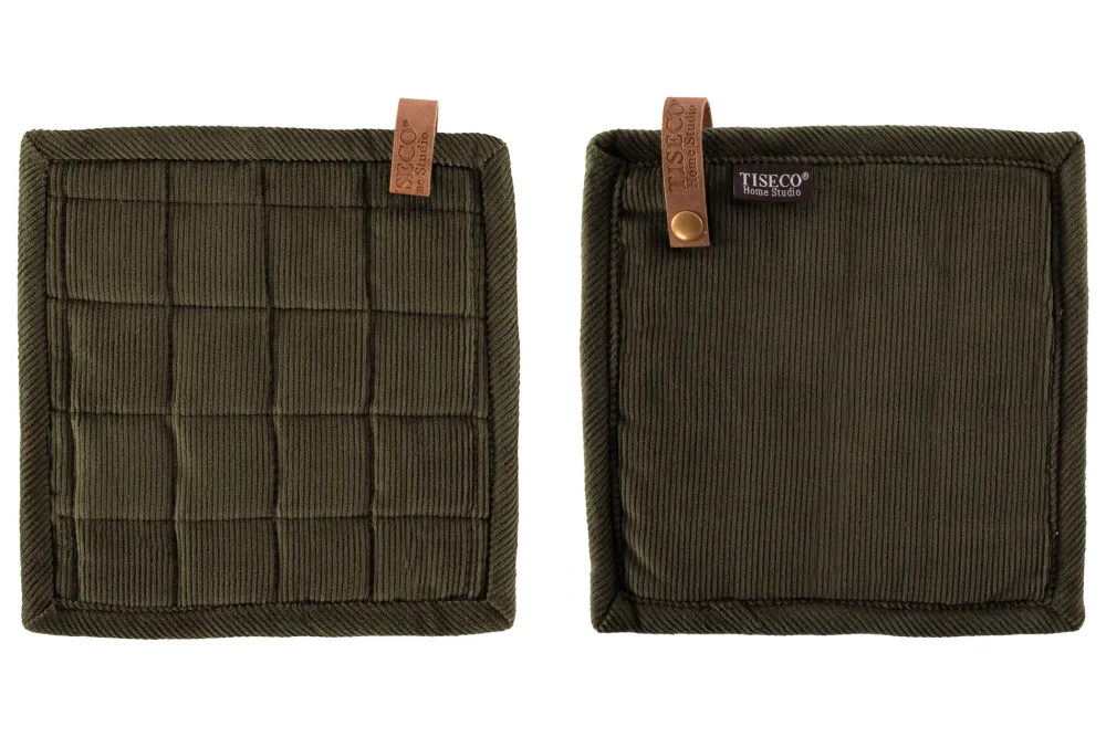 Tiseco Pannenlap Home Studio Velmar Green Olive (Set van 2) Sale