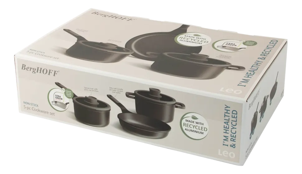 Pannenset Antikleef BergHOFF Leo Line Stone + (5-delig)