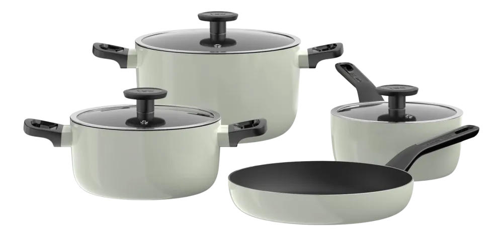 BergHOFF Pannenset Antikleef Leo Recycled Sage (7-delig) Sale