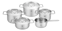 Pannenset Fissler Pure Collection Met RVS Deksels (5-Delig)