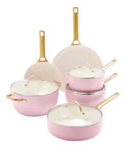 Pannenset Greenpan Padova Blush Pink Met Keramische Antikleeflaag (10-delig)