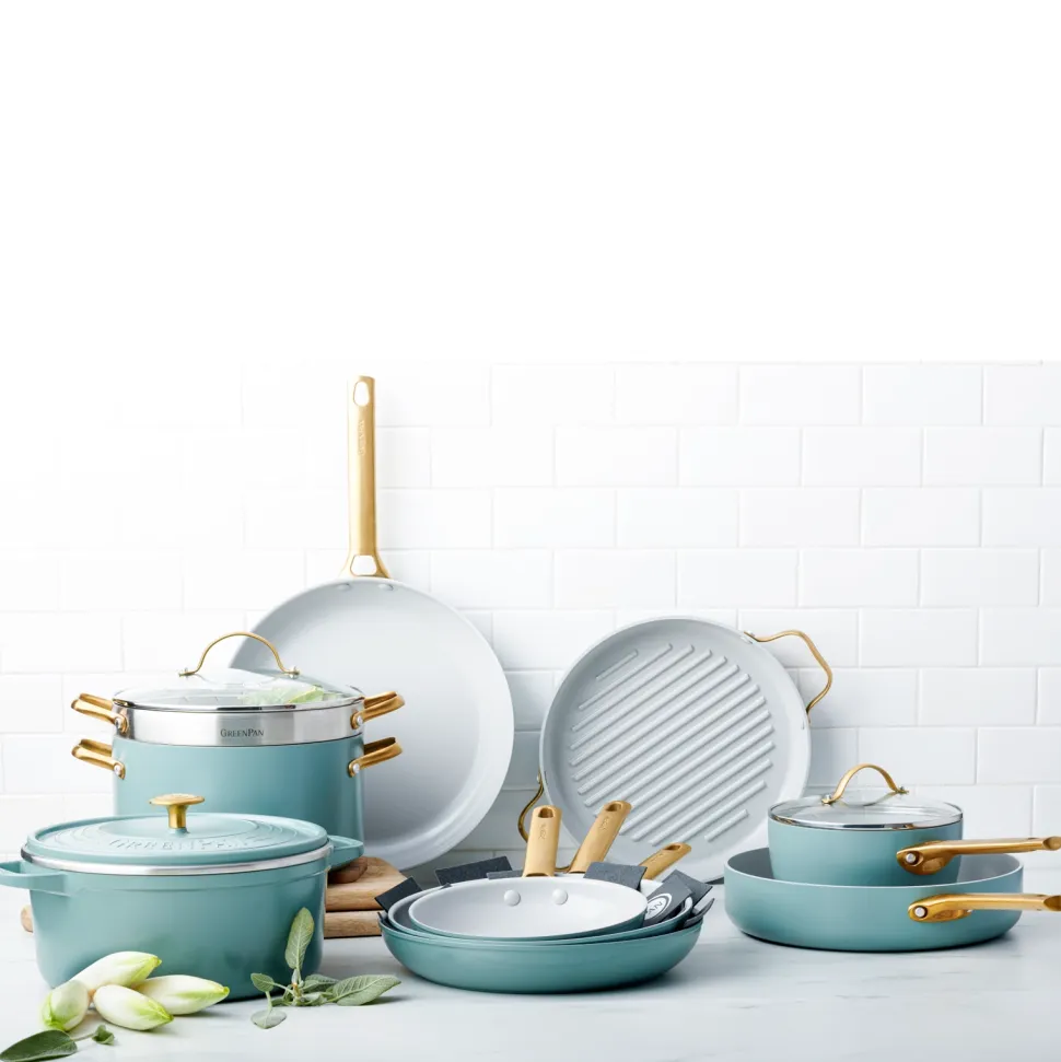 Pannenset GreenPan Padova Smokey Blue Met Keramische Antikleeflaag 26 / 30 cm (2-Delig)