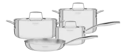 Pannenset Tramontina Grano 3-Laags Zilver (4-Delig)