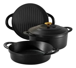 Tramontina Pannenset Zwart (3-Delig) Hot