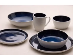 Pastabord Bitz Gastro White / Dark Blue 20 cm (Set van 6)