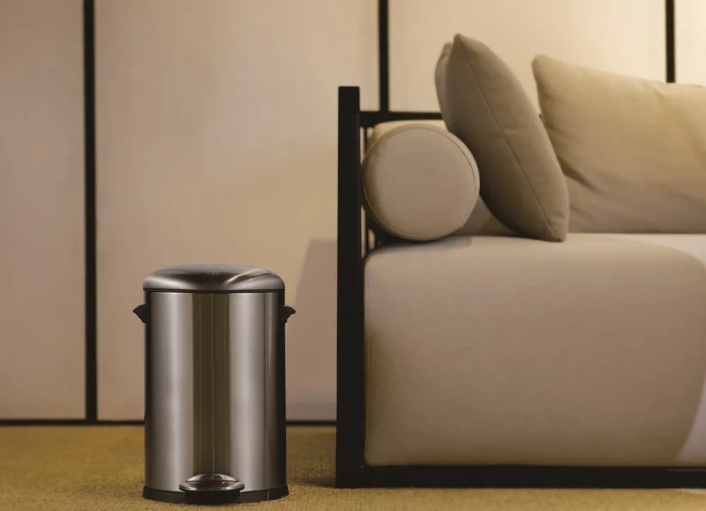 EKO Pedaalemmer Belle Deluxe Mat Zilver RVS 12L Hot