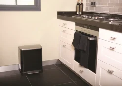 EKO Pedaalemmer E-Cube Recycling Zwart Mat RVS 10+9L