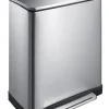 EKO Pedaalemmer E-Cube Recycling Mat Zilver Inox 28+18L Best
