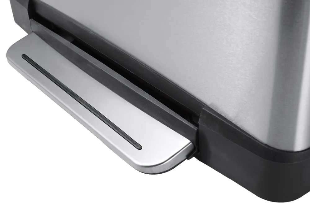 EKO Pedaalemmer E-Cube Recycling Mat Zilver Inox 28+18L Best