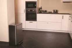 EKO Pedaalemmer E-Cube Recycling Mat Zilver Inox 28+18L Best